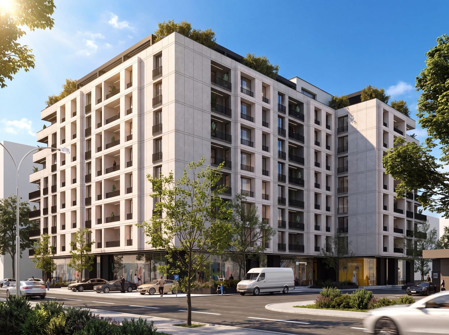 Tranzit Residence — pamje ditore nga këndi i ndërtesës, Tranziti i Ri